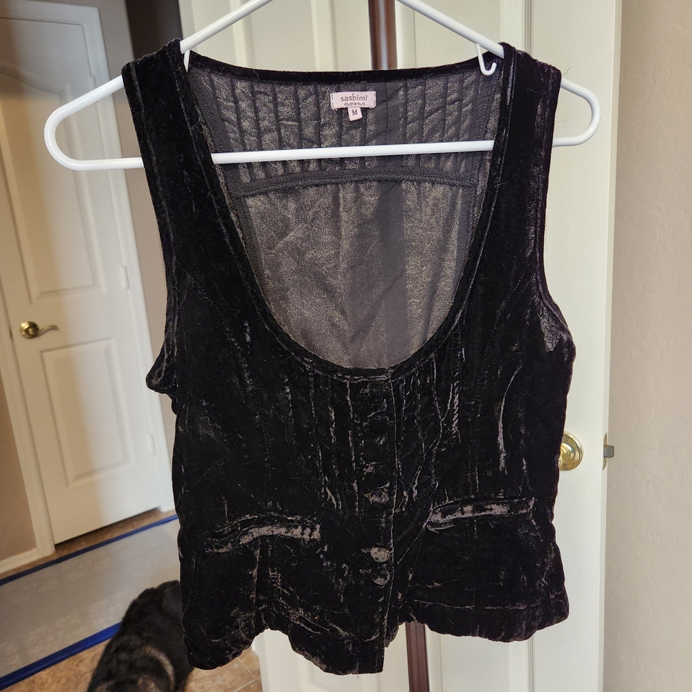 Coldwater Creek Black Velvet Tank Top